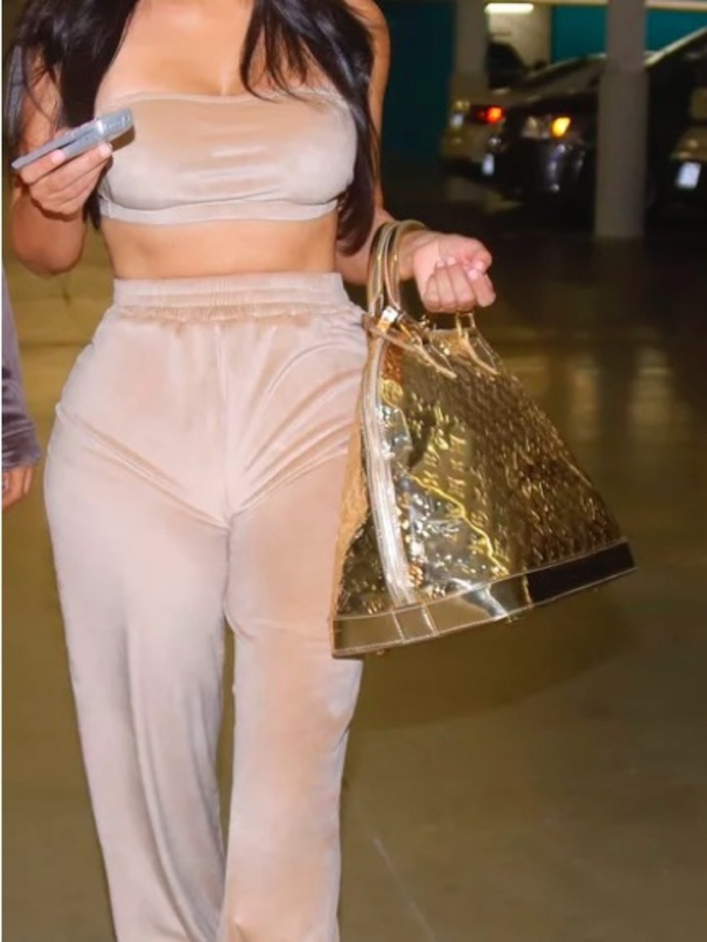 SKIMS Beige Velour Straight-Leg Lounge Pants